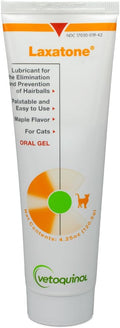 Vetoquinol Laxatone - Hairball Gel for Cats - Gentle Oral Lubricant for Everyday Use - Well-Flavored Hairball Remedy - Easy-to-Use Pet Care Essentials - 4.25 Ounce