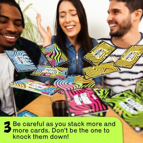Big Potato Cards vs Gravity: Ultimate Stacking & Balancing Card Game | Waterproof Board Game for Family Fun, Holidays & Game Nights | 2-4 Players