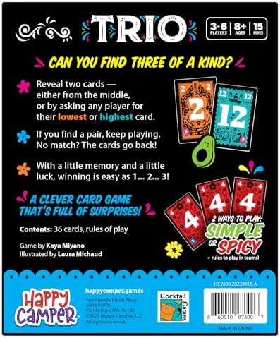 Happy Camper - Trio | Hottest New Family Game | Award-Winning | Game-of-The-Year | Great for Parties and Travel | 3-6 Players | Ages 8+
