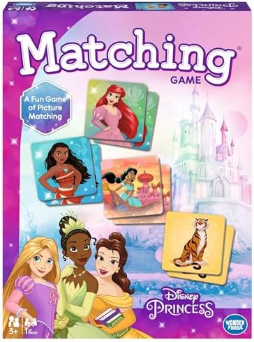 Wonder Forge Disney Princess Matching Game - Fun Memory Game for Kids Ages 3 and Up - Toddler Learning Toy Featuring Belle, Ariel, and Elsa and More Disney Princesses - Packaging May Vary