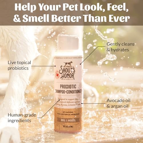SKOUT'S HONOR Probiotic Dog Shampoo and Conditioner - DOTW, 16 oz