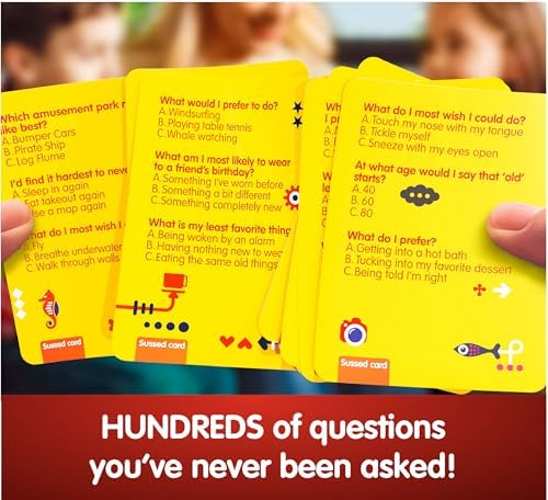 SUSSED The Wacky ‘What Would You Do’ Social Card Game - Fun & Easy for Kids - Family Travel Game for Road Trips & Car Journeys - Ages 6 & Up - Yellow Deck