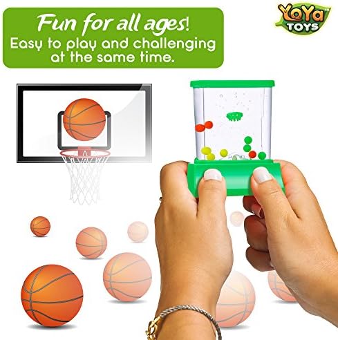 YoYa Toys Aqua Rings Handheld Water Game - Set of 2 - Water Ring Toss and Basketball Hoop Toy - Gift for Ages 3 4 5 6 7 8 9 - Nostalgic 80's 90's Retro Mini Games - Fun Car Road Trip Travel Activities