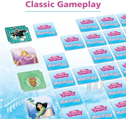 Wonder Forge Disney Princess Matching Game - Fun Memory Game for Kids Ages 3 and Up - Toddler Learning Toy Featuring Belle, Ariel, and Elsa and More Disney Princesses - Packaging May Vary