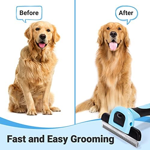 MIU COLOR Pet Grooming Brush, Deshedding Tool for Dogs & Cats, Blue