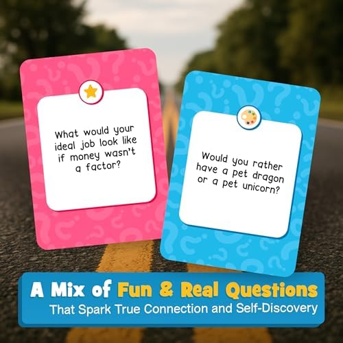 WELL BALANCED Bonding Miles – Road Trip Conversation Card Game for Kids, Teens & Adults, Car Game, Travel Essentials
