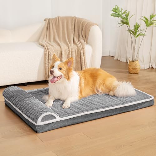 Orthopedic Large Dog Bed Pillow Pet Sofa Bed 36''X24'' Grey