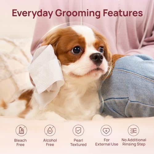 HICC PET Pet Cleaning Wipes for Dogs & Cats, Paws & Coat, 100 Count