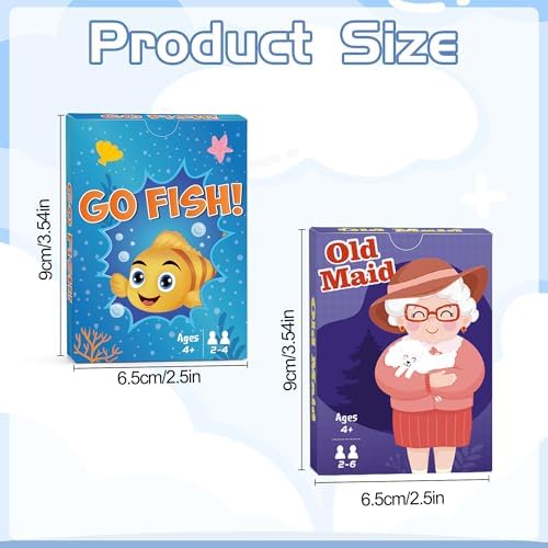 Card Games, Go Fish and Old Maid Card Game for Kids Ages 4-8