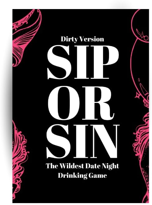 Sip Or Sin Drinking Couple Game - Freaky Couples Game for Romantic Date Night, Anniversary & Valentine's Day Gift. 114 Spicy Dares & Questions