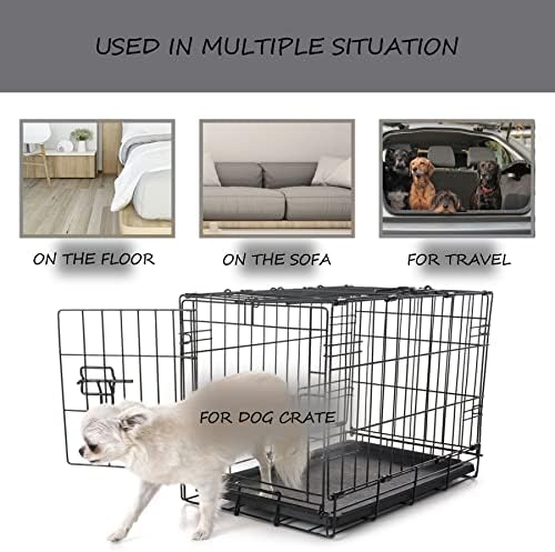 Exsnugy Washable Dog Bed Mat Medium Size Fluffy Pet Crate Pad 36x23