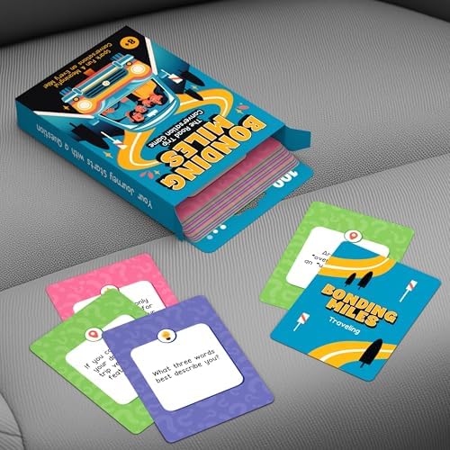 WELL BALANCED Bonding Miles – Road Trip Conversation Card Game for Kids, Teens & Adults, Car Game, Travel Essentials