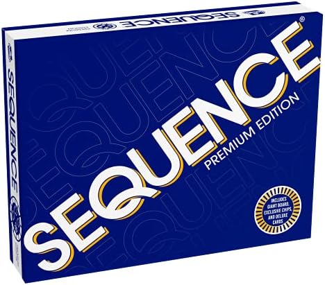 Sequence Premium Edition - Stunning Set with Giant Board (20.25 x 26.25 inches), Exclusive Chips and Deluxe Cards by Goliath, Blue, for Ages 7+