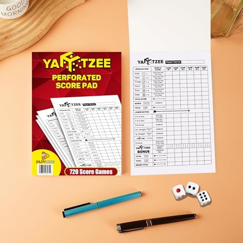 Perforated Yahtzee Score Pads: 120 Easy Tear Off Score Sheets, Large Print, Compatible with Yardzee and Yahtzee Games