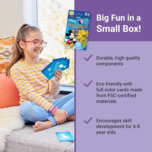 Ravensburger Eye Found It! World of Disney Card Game - Fun and Educational Spot It for Toddlers, Preschoolers, Boy and Girls Ages 3-8 - Family-Friendly for Endless Fun