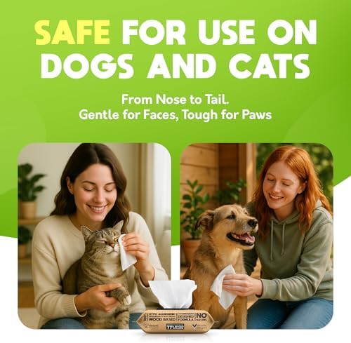 G.A.S Lick-Safe Daily Pet Wipes for Dogs and Cats, Unscented, 100 Count