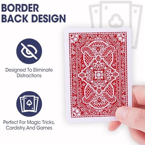 Playing Cards, 16 Decks of Cards Bulk Standard Size Poker Cards, Perfect for Classic Card Games, Party Games, Blackjack, Card Games for Families & Magic Performances (Red/Blue)