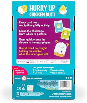 Exploding Kittens Hurry Up Chicken Butt, 2-6 Players, Age 4+ Kids Game