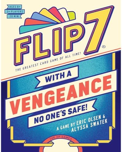 Flip 7: with a Vengeance, Addictive Press Your Luck Game, New Special Action Cards & Negative Modifiers, Sequel to the Classic Fast-Paced, Easy to Teach Card Game: Flip 7, from The Op Games, Ages 8+