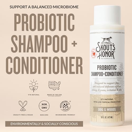 SKOUT'S HONOR Probiotic Dog Shampoo and Conditioner - DOTW, 16 oz