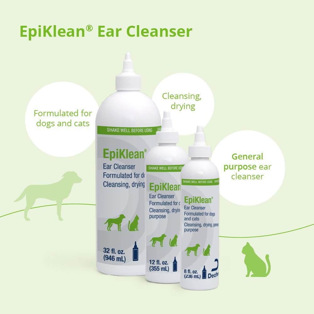 Epiklean® Ear Cleanser for Dogs and Cats, 8 Fl Oz | Cleansing, Drying, General Purpose; Packaging May Vary