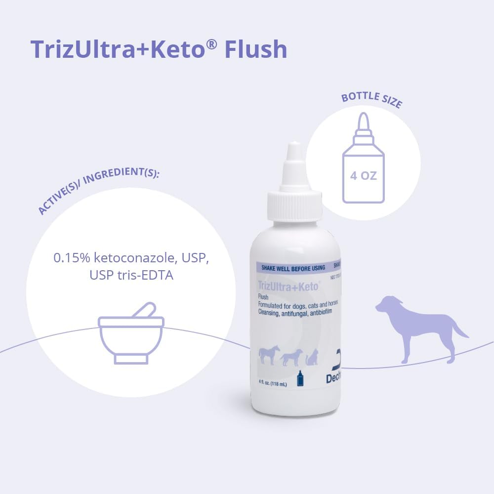 TrizUltra+Keto® Flush for Dogs, Cats and Horses, 4 Fl Oz | Cleansing, Antibiofilm; Packaging May Vary