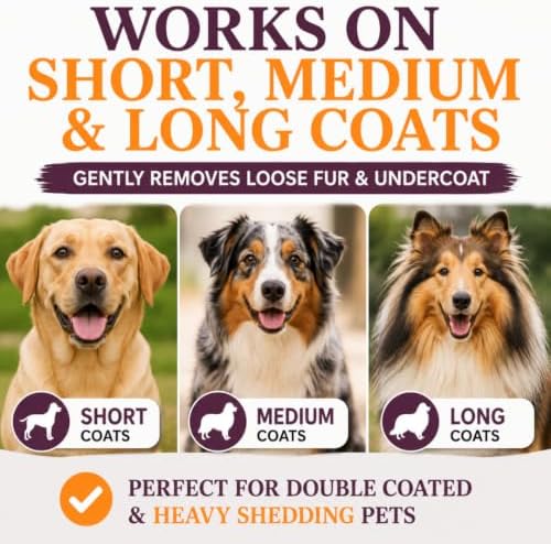 SleekEZ Dog Brush for Shedding | Patented Deshedding Dog Brush | Pet Hair Remover for Short, Medium & Long Coats | Made in USA | 5 Inch