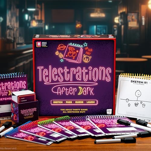 Telestrations: After Dark 8 Player 2nd Edition Board Game, Adults-Only Laugh Out Loud Must Have Party Game, Sketch What You Read & Guess What You Saw, New Look, Same NSFW Fun, 4-8 Players, Ages 18+