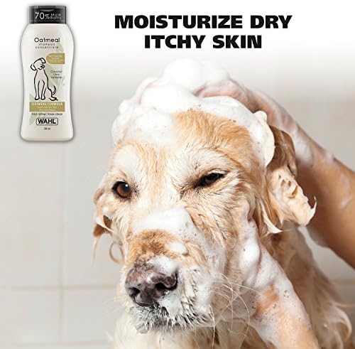 Wahl USA Dry Skin & Itch Relief Pet Shampoo for Dogs – Oatmeal Formula with Coconut Lime Verbena Scent & Pet Friendly Formula, 24 Oz - Model 820004A | Oatmeal Formula Moisturizes Skin & Provides Itch Relief For Sensitive Skin Dogs, Pet Friendly Formula - 