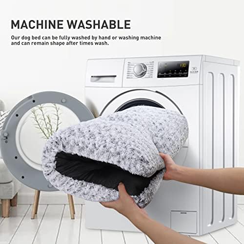 KSIIA Washable Dog Bed Medium Size Dog Crate Bed Plush Pet Mat 35"x23" Gray