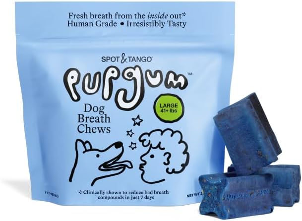 Spot & Tango PupGum Dog Dental Chews for Fresh Breath & Clean Teeth – Clinically Proven Ingredients – Human-Grade, Vet-Developed Daily Dental Treats for Dogs 16-40lbs – 14 Chews – Made in USA