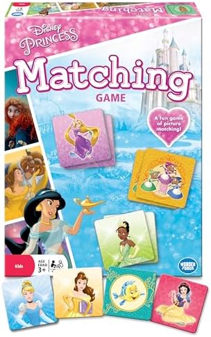 Wonder Forge Disney Princess Matching Game - Fun Memory Game for Kids Ages 3 and Up - Toddler Learning Toy Featuring Belle, Ariel, and Elsa and More Disney Princesses - Packaging May Vary