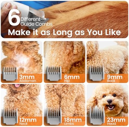 oneisall Dog Grooming Vacuum, Pet Grooming Vacuum with Clipper Nail Grinder, 1.5L Dust Cup Dog deshedding Brush with 7 Tools for Shedding Pet Hair, Home Cleaning(Blue)
