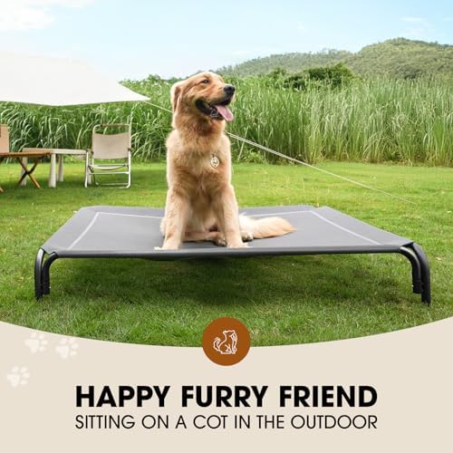 Czpalo Outdoor Elevated Dog Bed for Large Sized Dogs, No-Tool Assembly.