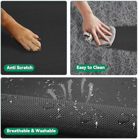 Elevated Dog Bed Raised Outdoor Dog Cot for Large Dogs, Installation Requires No Tools, Frame with Washable Cooling Breathable Mesh Anti-Slip Feet, Indoor Pet Bed, Black, 43.3 Inches