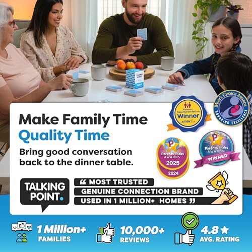 200 Family Conversation Cards for Kids, Teens & Adults - Question Card Game