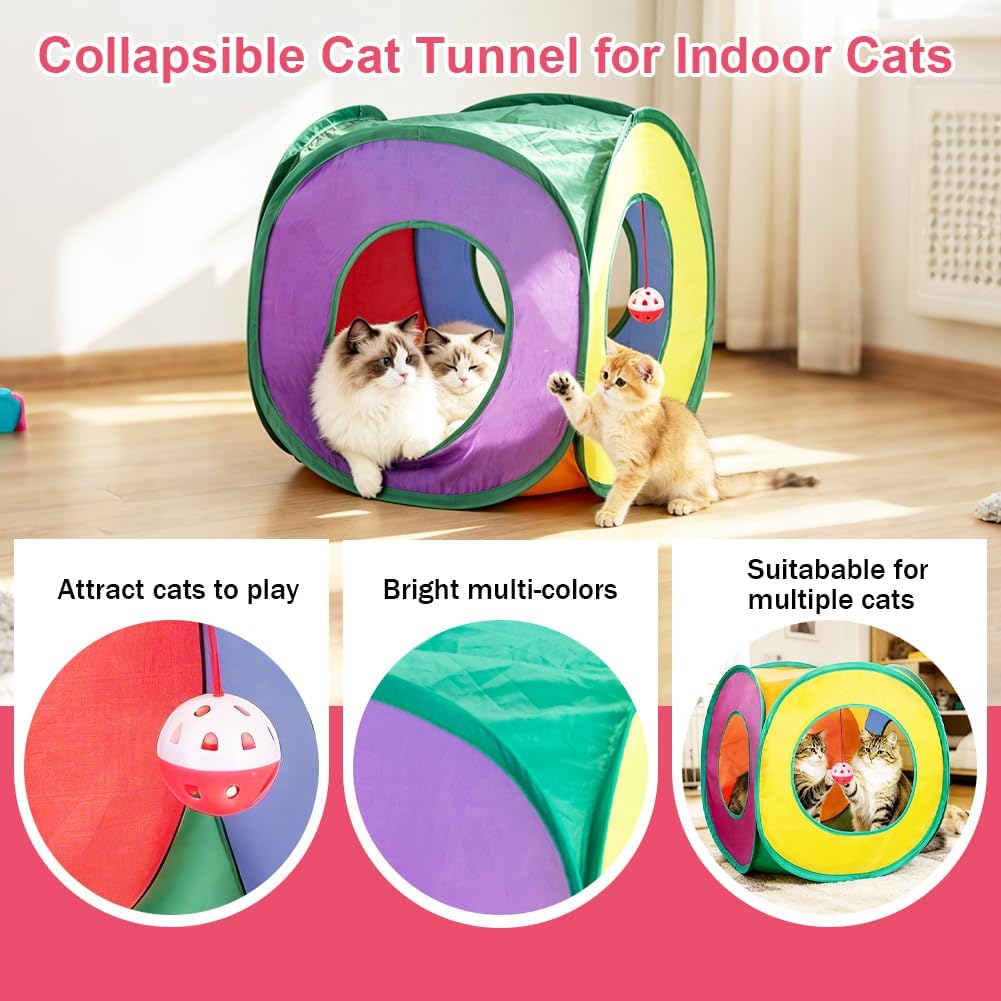 Retro Shaw 33Pcs Cat Toys with Tunnel for Indoor Cats