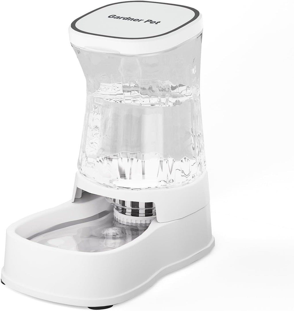 Gardner Pet Automatic Dog Water Dispenser Gravity Stainless Steel Water Waterer Feeder, 100% BPA-Free Large Capacity Water Feeding Bowls for Medium & Large-Sized Dogs Cats Other Pets -(1 Gallon)