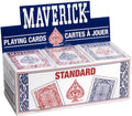 Maverick Playing Cards 12 Pack, Standard Index, Bulk Red and Blue Decks