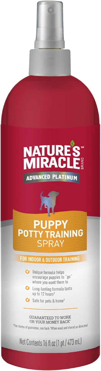 Nature's Miracle Advanced Platinum Puppy Potty Training Spray, 8 oz | Helps Encourage Puppies To Go Where You Want, Lasts Up To 12 Hours, For Indoor & Outdoor Training
