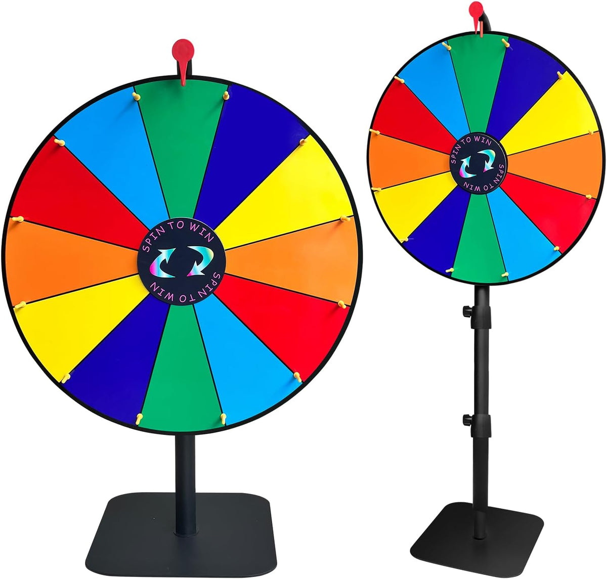 12 Slots Prize Wheel,12 Inch Prizes Spinner with Stand and Heavy Duty Base,Ruleta De Premios,Spin The Wheel for Fortune Spinning Game Carnival & Engaging Home Parties,Tradeshow.