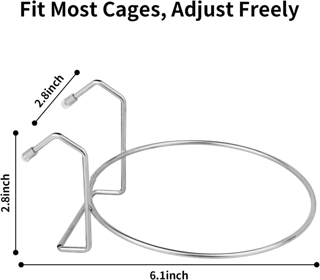 Fri4Free 2PCS 8oz Stainless Steel Hanging Kennel Water Bowls | Easy to Use, No Spill, Fits Small Crate Kennel Cage Catio, For Dogs Puppies Cats Small Pet, Food & Water Feeding Holder