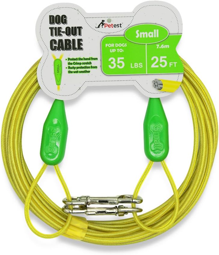 Petest 30ft Reflective Tie-Out Cable for Heavy Dogs Up to 125 Pounds