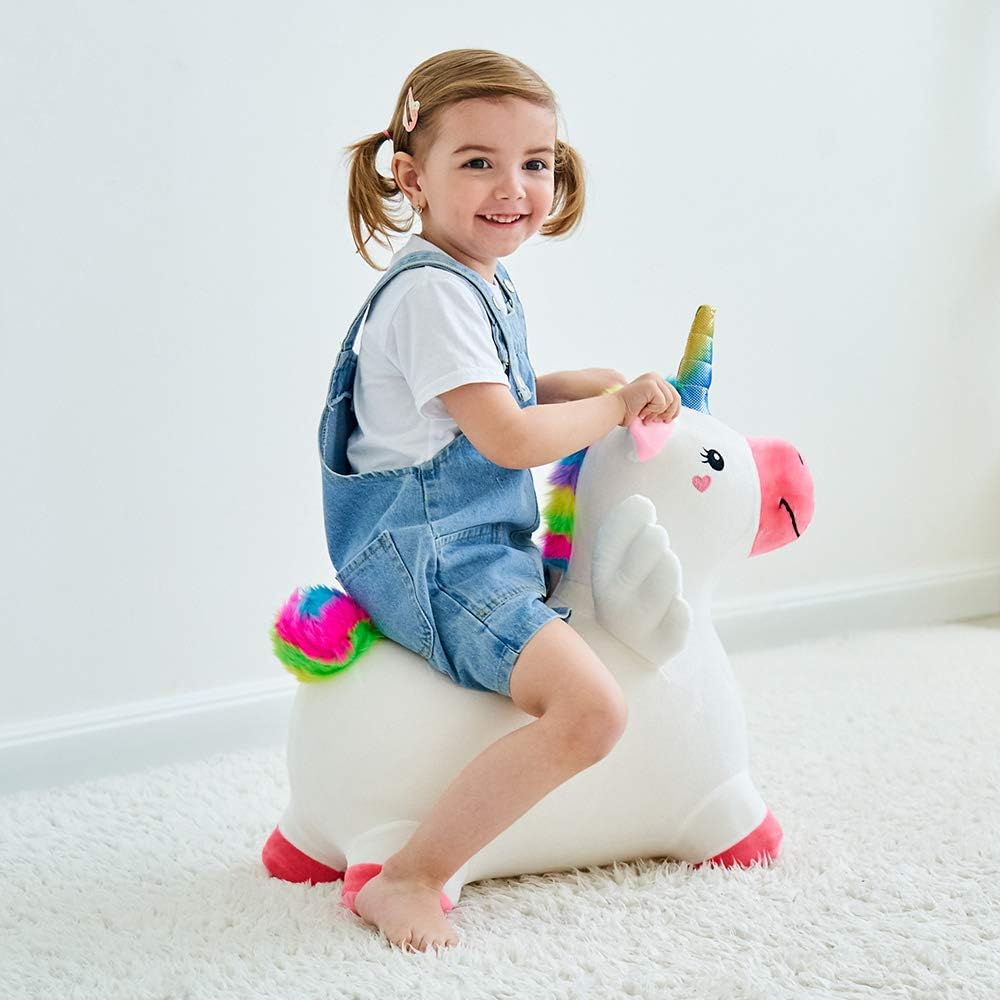 Bouncy Pals Toddler Unicorn Hopper Toy Girl Gift, Outdoor Ride Animal Horse