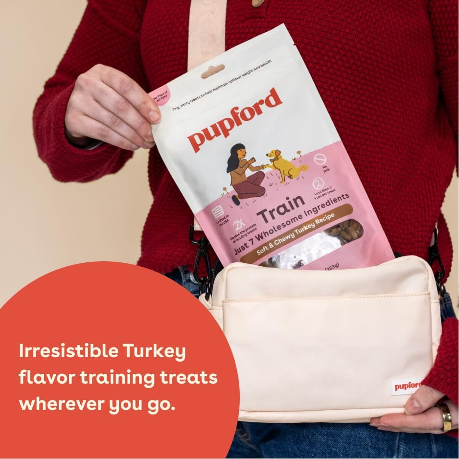 Pupford Soft & Chewy Training Treats for Dogs & Puppies (Turkey, 5 oz) | 250+ treats per bag, <2 kcals each, Only 7 ingredients, All breed sizes, Mess free and bite sized, Trainer recommended