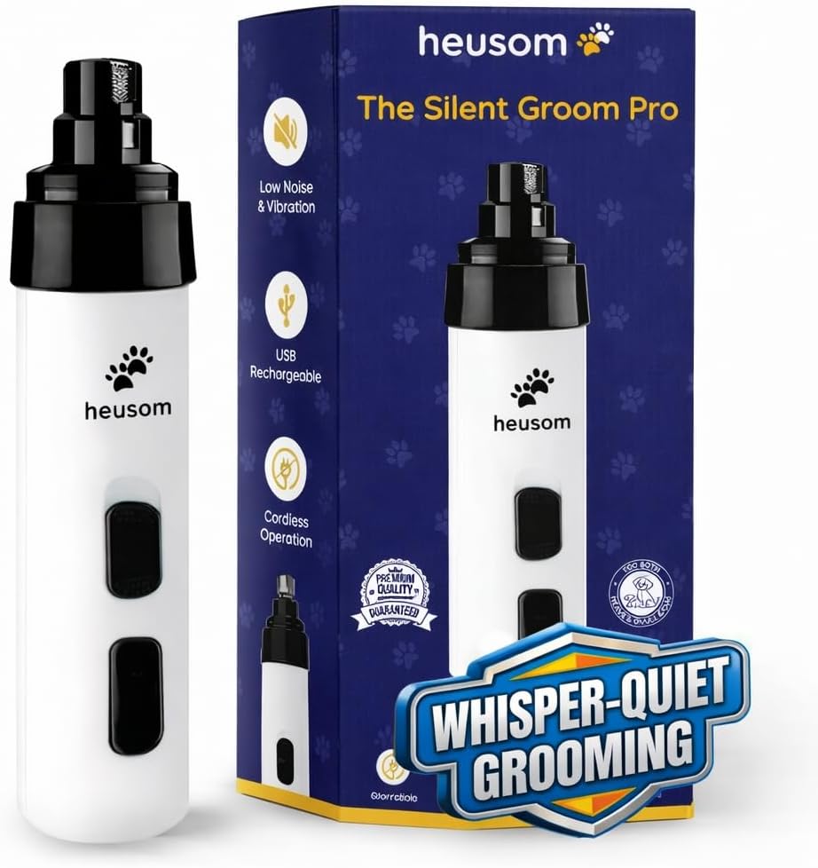 Silent Groom Pro Pet Nail Grinder | Whisper Quiet Dog Nail Grinder | Claw Trimmer for Dogs, Cats & Other Animals | Safe & Stress Free Nail Grooming, Ideal for Sensitive Dogs of All Breeds &Sizes