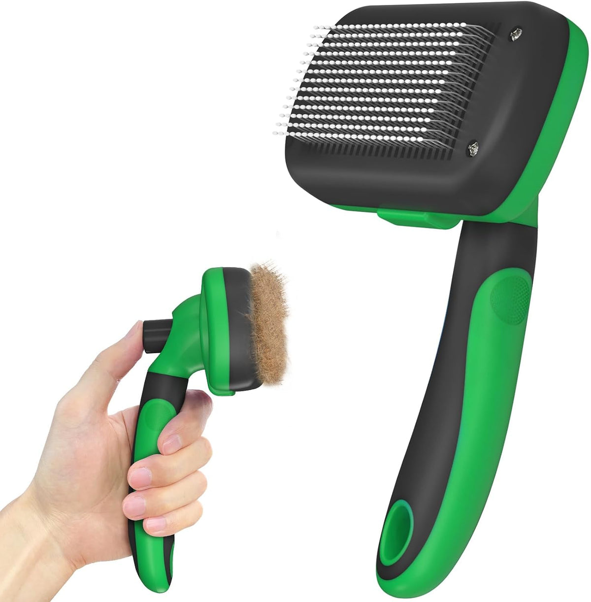 Dipoo Self Cleaning Shedding Brush - Skin Friendly Grooming Tool for Dogs, Cats, and Puppies, Deshedding and Hair Removal for Long and Short Haired Pets, Black | Skin Friendly Grooming Deshedding Tool and Hair Removal for Long and Short Haired Pets