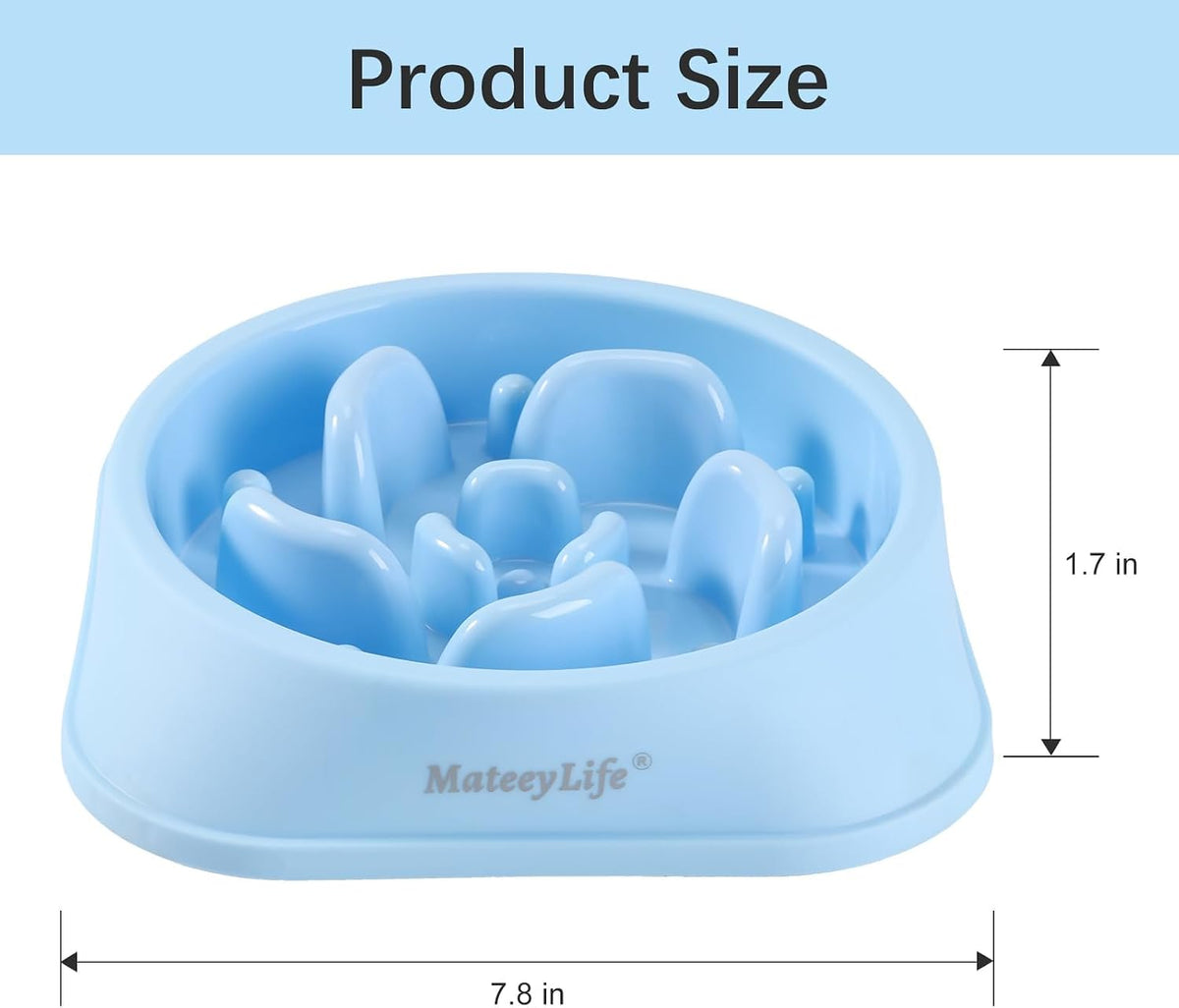 MateeyLife 2-Pack Slow Feeder Dog Bowls, 2 Cups, Dog Puzzle Feeder Bowl | Food-contact safe, dishwasher safe, non-slip base, maze design, for fast eaters, for dogs and cats, daily mealtimes