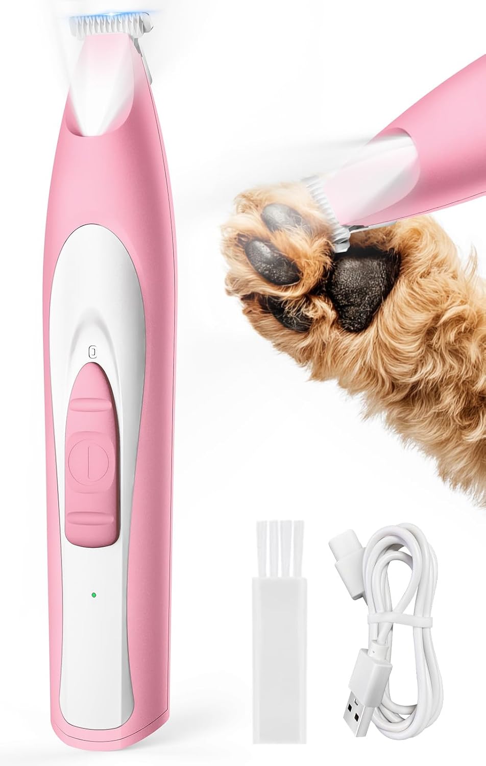oneisall Low-Noise Dog Paw Trimmer with LED Light