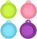 4 Pack Pet Food Can Cover Silicone Can Lids for Dog and Cat Food(Universal Size, One fit 3 Standard Size Food Cans)
